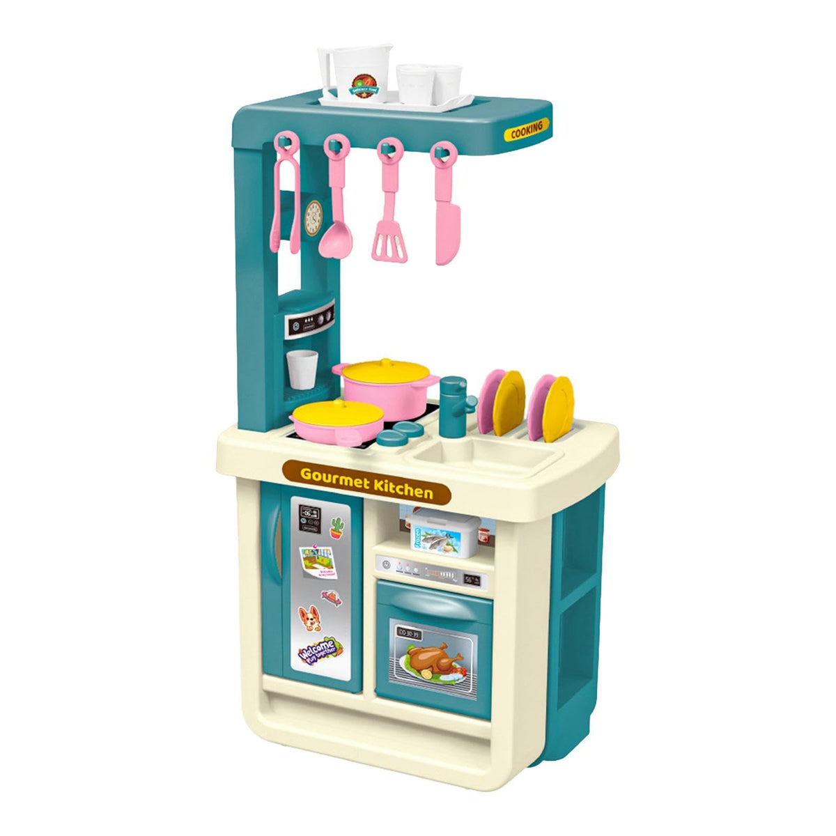 THE STYLE SUTRA 43x Kitchen Playset Toy Food Play Dinnerware Set for Play Kitchen Restaurant Blue