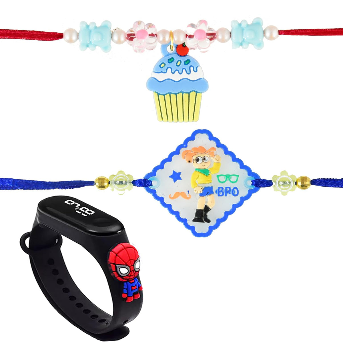 Brown Leaf Kids And Adults Rakhi Set