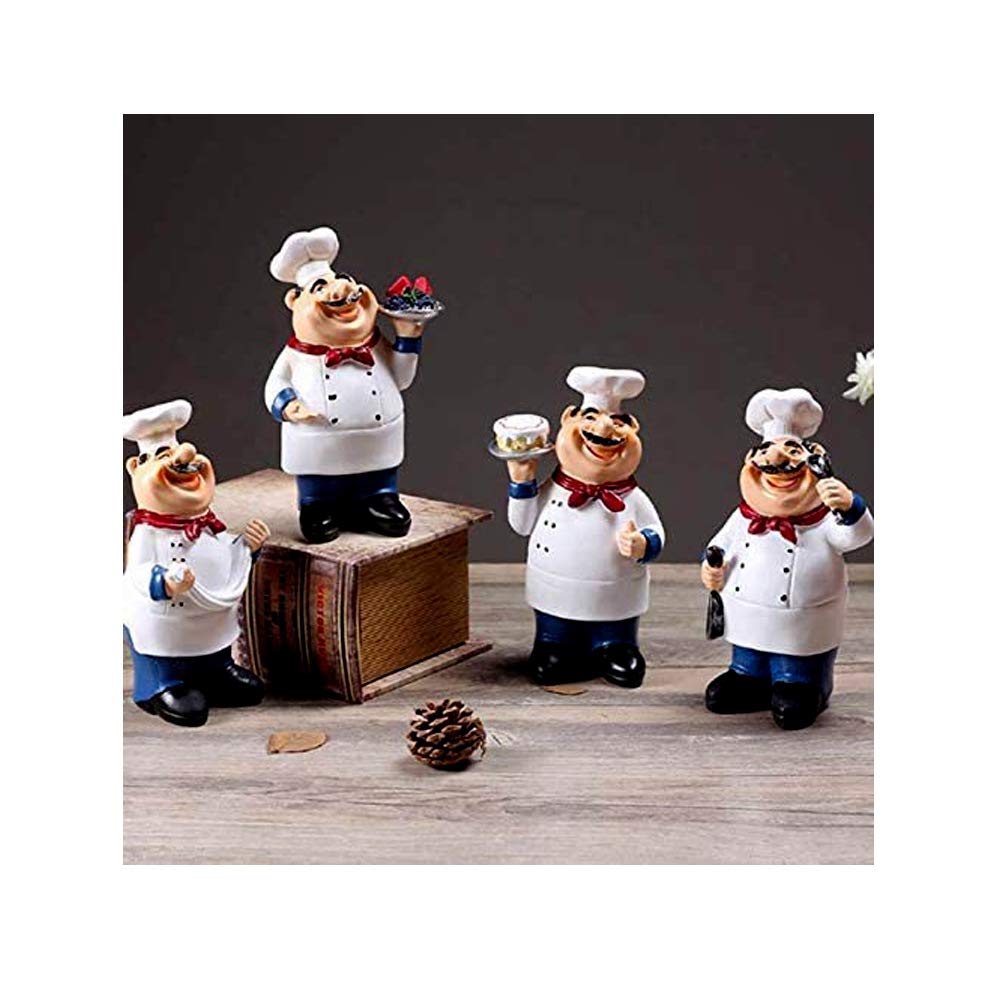 Smanta Chef Ramen Noodles Figurines Decorative Cooking Chef Collectible Housewarming Gifts Statues For Counter Top Restaurant Cafe Tabletop Kitchen Decor