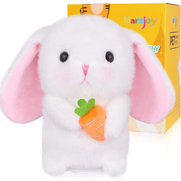 Marsjoy Easter Bunny Talking Robot - 6.3'' Interactive Plush Toy, Repeats Your Words, Dances, And Shakes For Kids, Boys, Girls, 