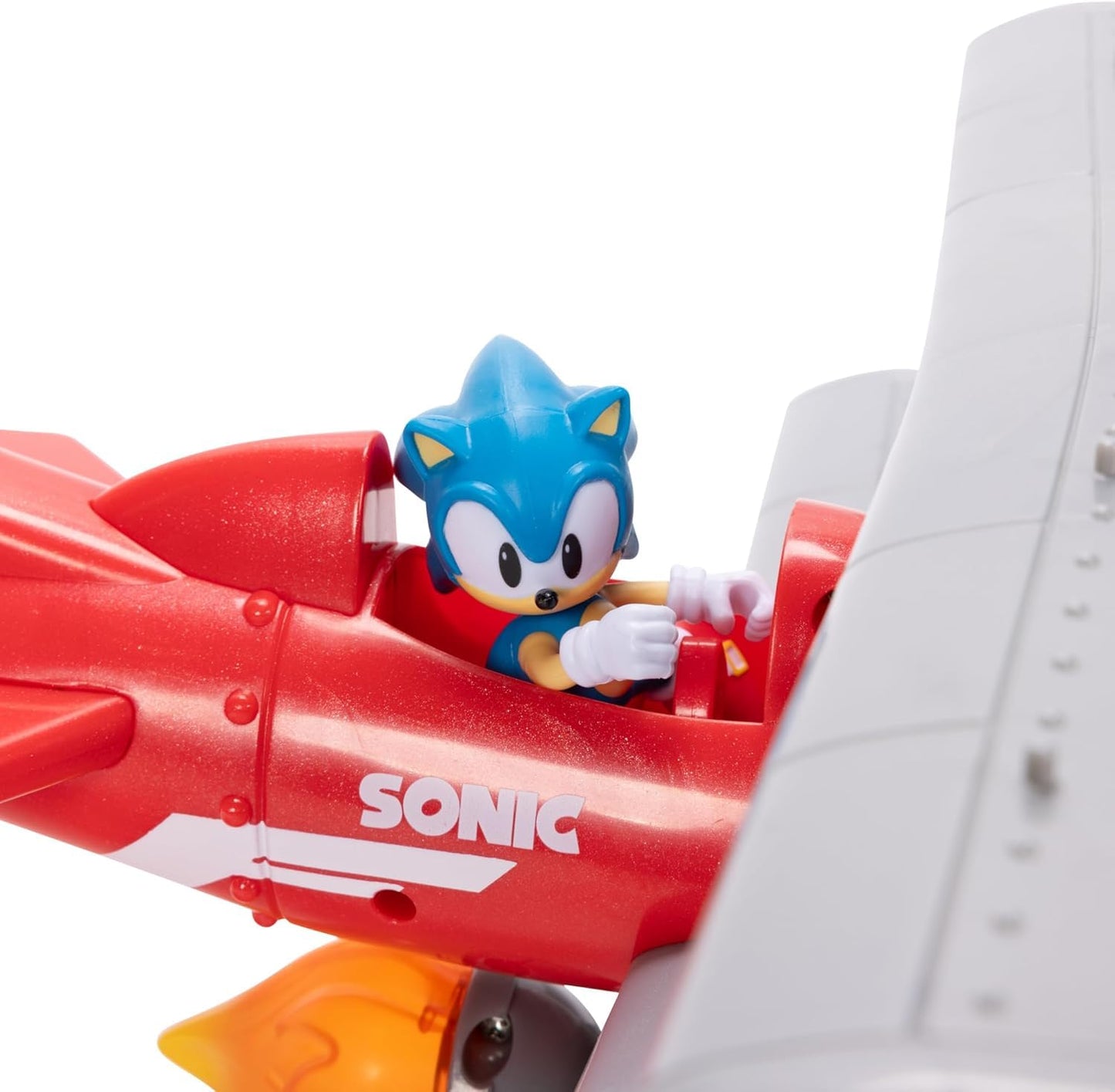 Sonic The Hedgehog Tornado Biplane Playset with 2.5" Action Figure, Lights & Sounds, Plastic, Model 423284-1, Biplane Color