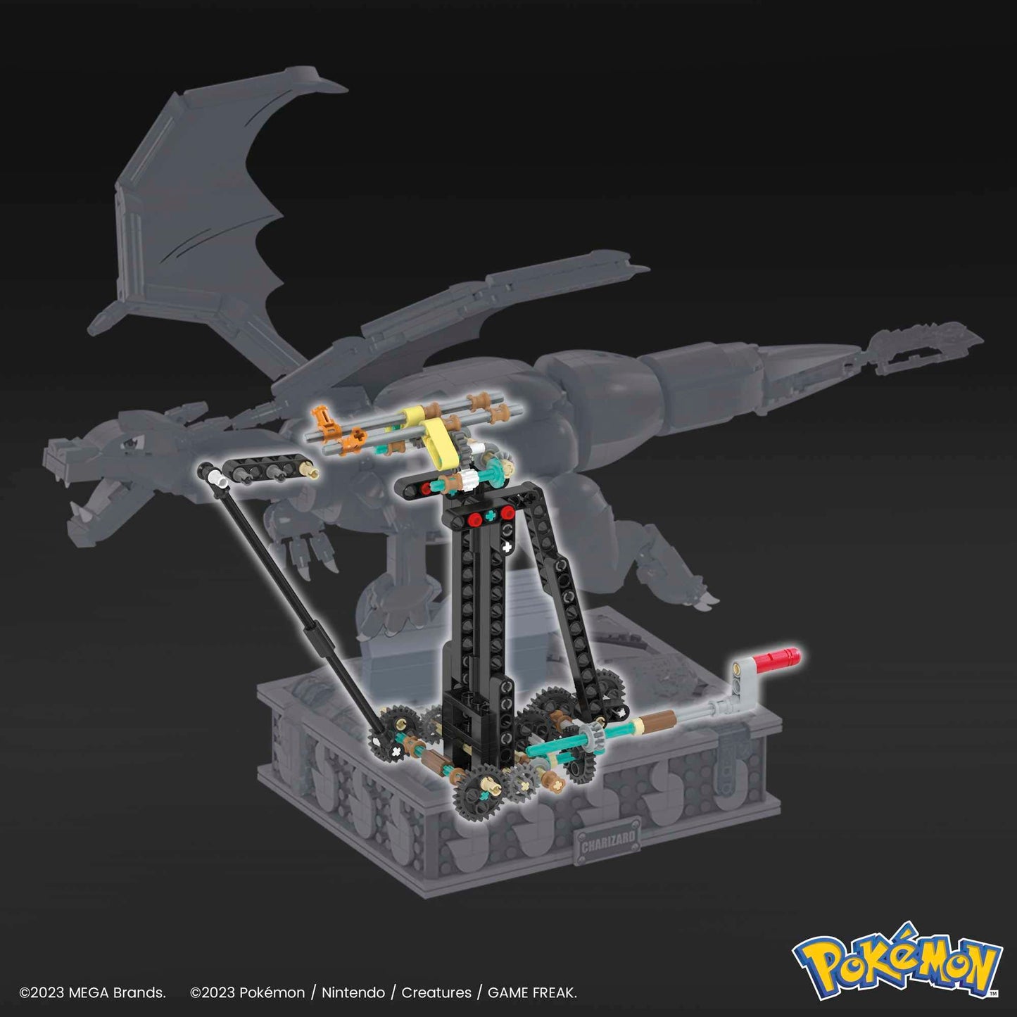 Mega Pokémon Building Toys Set Motion Charizard With 1664 Pieces And Wing Movement, For Adult Collectors
