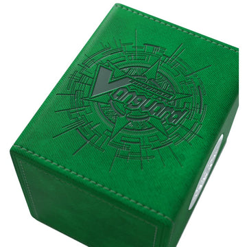 Gamegenic Cardfight!! Vanguard Nation'S Vault | Premium Deck Box | Holds Up To 50 Double-Sleeved Cards | Extra Drawer For Power Counters And Accessories | Stoicheia - Green Color | Made