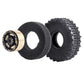 Hobbypark Brass 1.0 Beadlock Wheels & Tires For 1/18 Trx4M Upgrades Parts 1/18 Scx24 1/24 Rc Crawler Replacement, Set Of 4 (Type