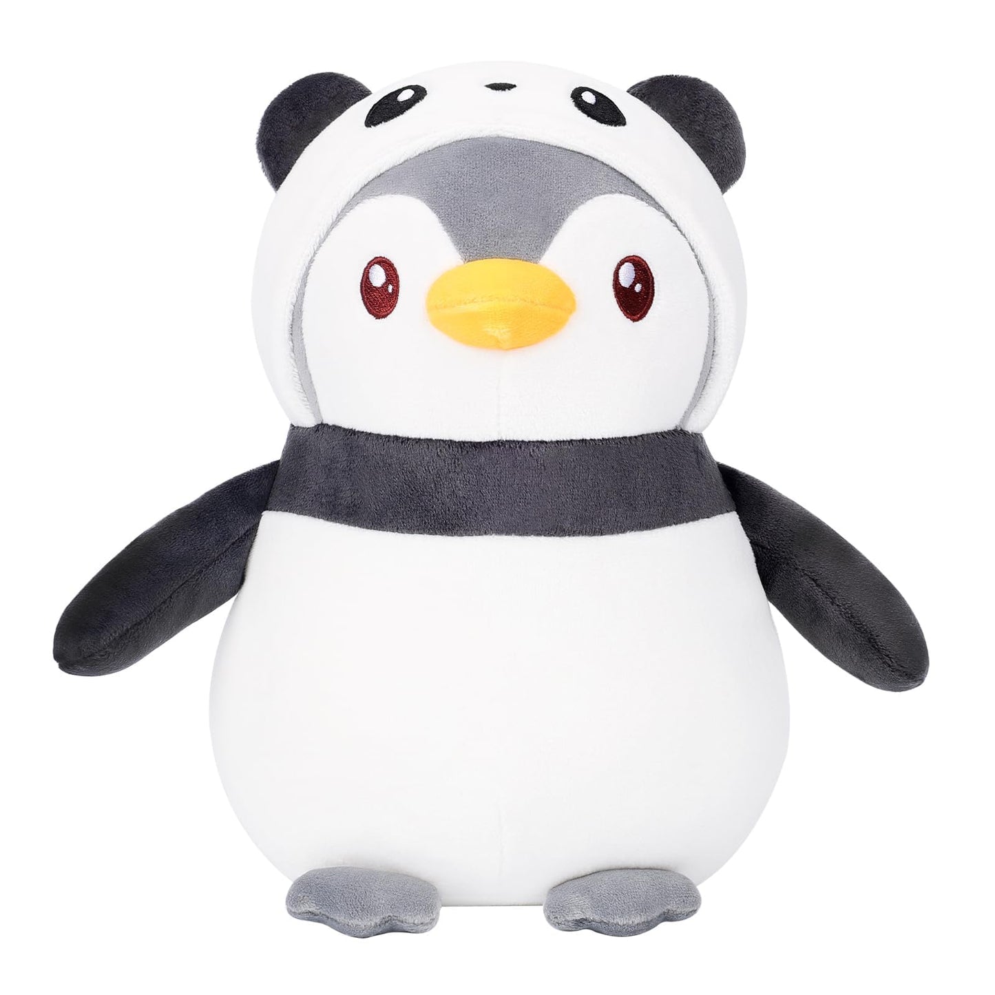 Meleceri Cute Penguin Panda Plush Toy,9.8'' Stuffed Animal With Panda Costume Outfit,Christmas Birthday Gift