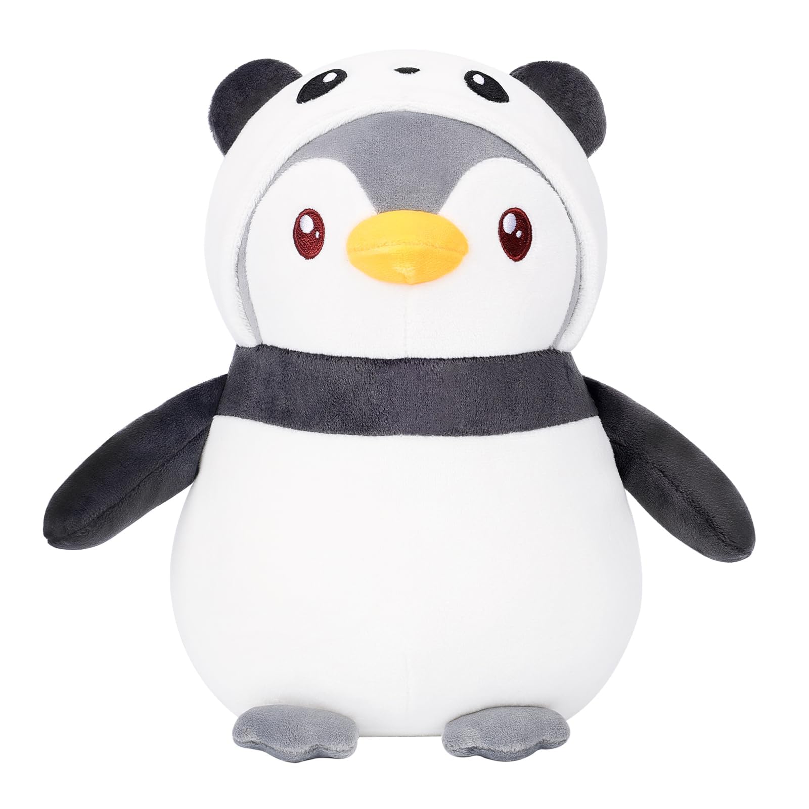 Meleceri Cute Penguin Panda Plush Toy,9.8'' Stuffed Animal With Panda Costume Outfit,Christmas Birthday Gift