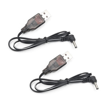 Fielect 2Pcs 3.5 Elbow Usb Charger Cable 3.7V 500Ma For Rc Cars Toy Ni-Cd Ni-Mh Battery Charger
