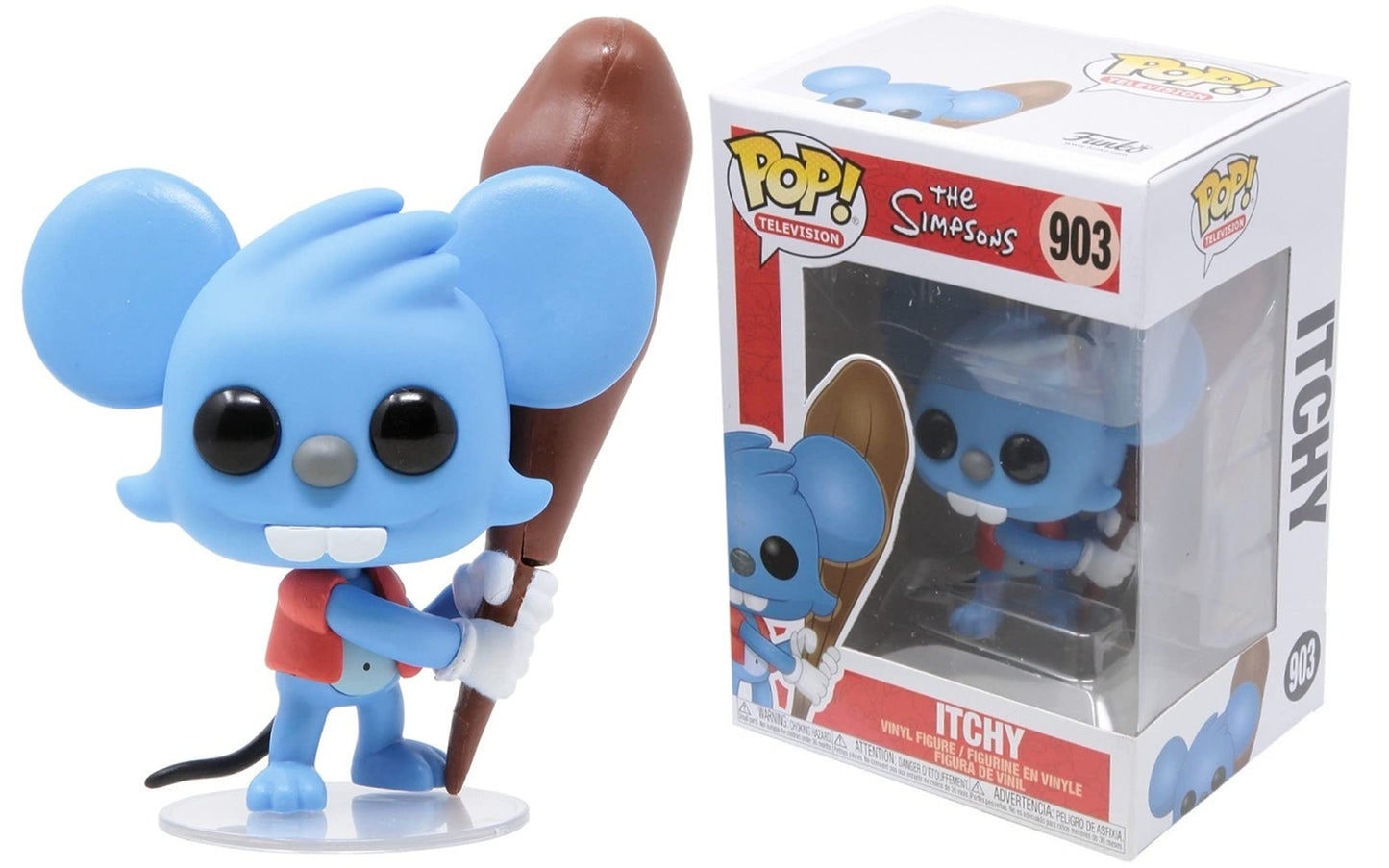 Pop The Simpsons - Itchy Funko Pop! Vinyl Figure (Bundled With Compatible Pop Box Protector Case) Multicolored 3.75 Inches