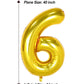Aule 40 Inch Big Gold 6 Balloon Number Large Foil Helium Number Balloons 0-9 Jumbo Giant Happy 6Th Birthday Party Decorations Fo
