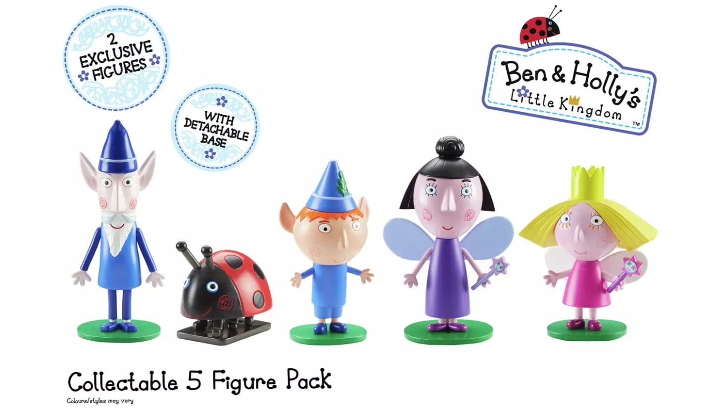 Ben & Holly Collectable 5 Figure Pack - Imaginative Play Set, Plastic, Multicolor, Model 07710