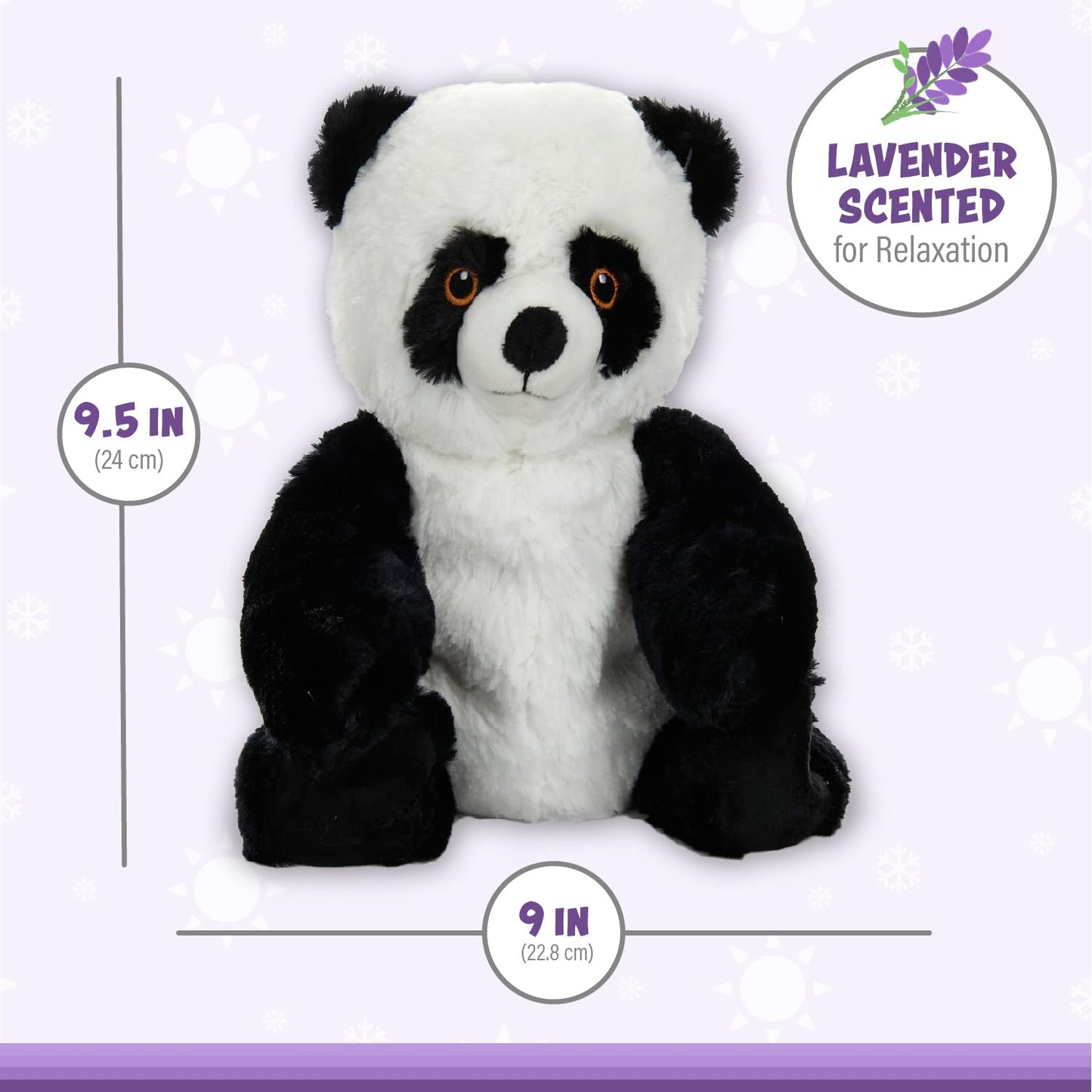 Warm Pals - Bamboo Panda - 1.5Lbs - Cozy Microwavable Lavender Scented Plush Toys - Heated Stuffed Animal - Heatable Coolable Bedtime Comfort Plushie