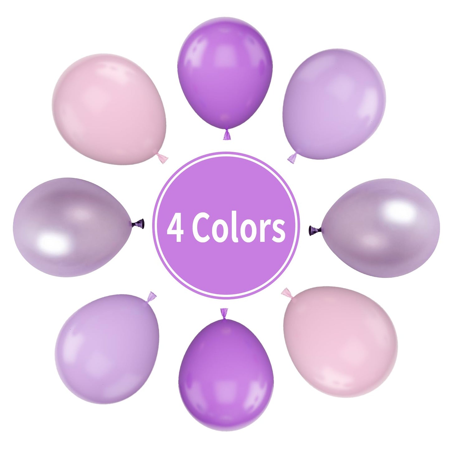 Paready Pink And Purple Balloons, 60 Pcs Pearl Purple Pink Party Balloons 12 Inch Light Pink Purple Latex Balloons Matte Purple