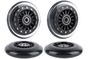 Aowish Ride On Swing Twist Wiggle Car Polyurethane Replacement Wheels W/Bearings Abec-9 (2 Front Wheels With Convex Hub, 2 Rear Wheels With Concave Hub) (Black)