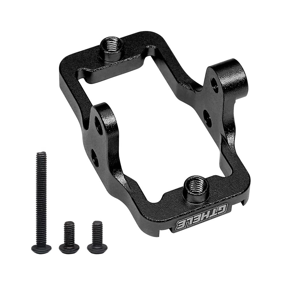 GTHELE Aluminum Servo Mount Bracket for Traxxas TRX4M Upgrade Parts 1/18 RC Crawler Car (Black)