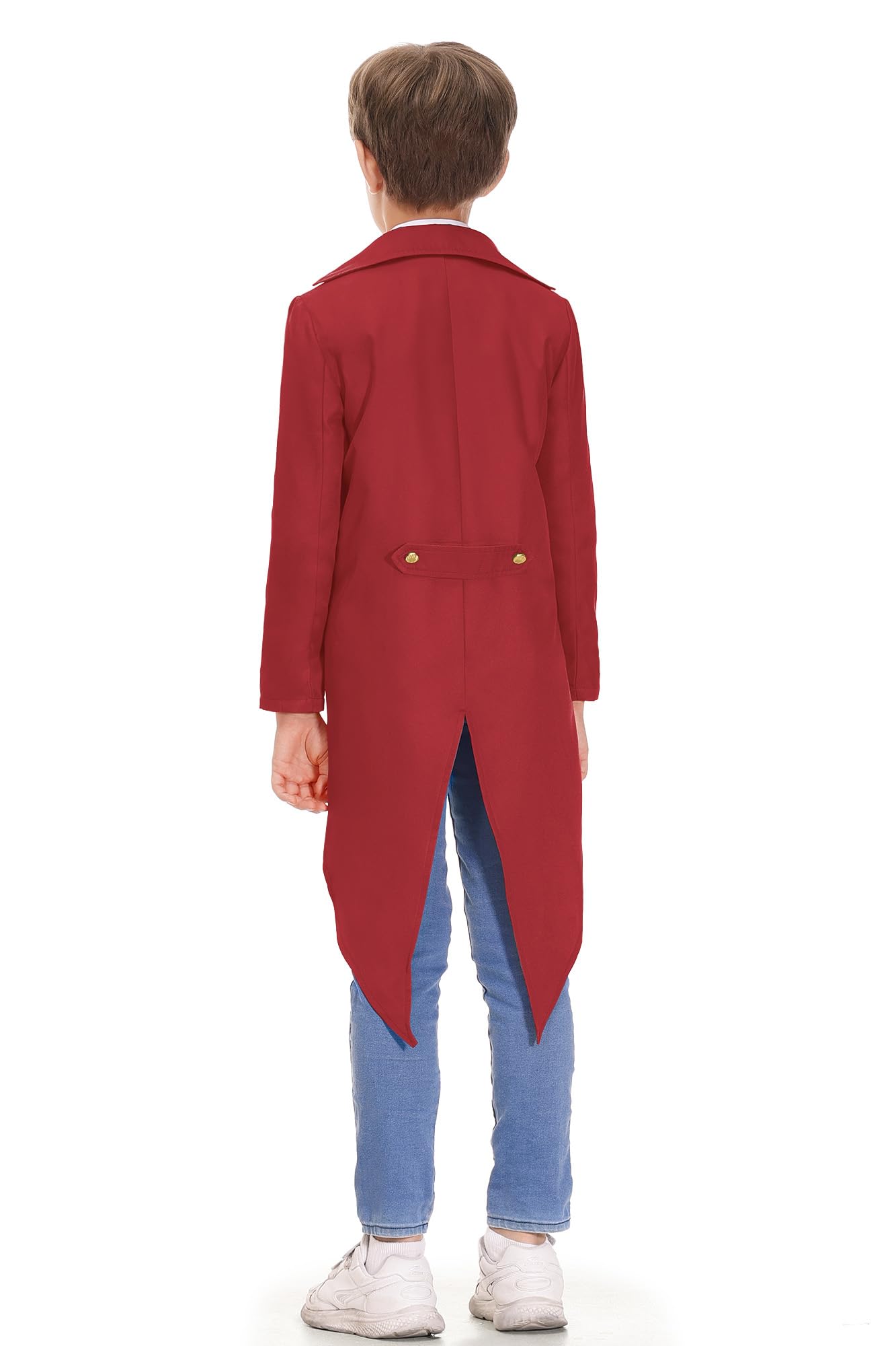 Besserbay Halloween Boy'S Renaissance Steampunk Medieval Wily Wonk Tailcoat Mad Hatter Vampire Jacket Red 12 Years