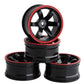 LAFEINA 1:10 Rally Car 75mm Rubber Tires and Wheel Rims for 1/10 Scale HSP 94123 HPI Kyosho Tamiya RC On Road Car(Red)