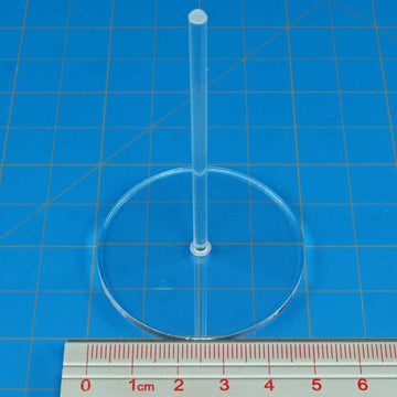 Litko Acrylic Flight Stands | Round | 3Mm Clear Circular Flight Base With Peg (50Mm)