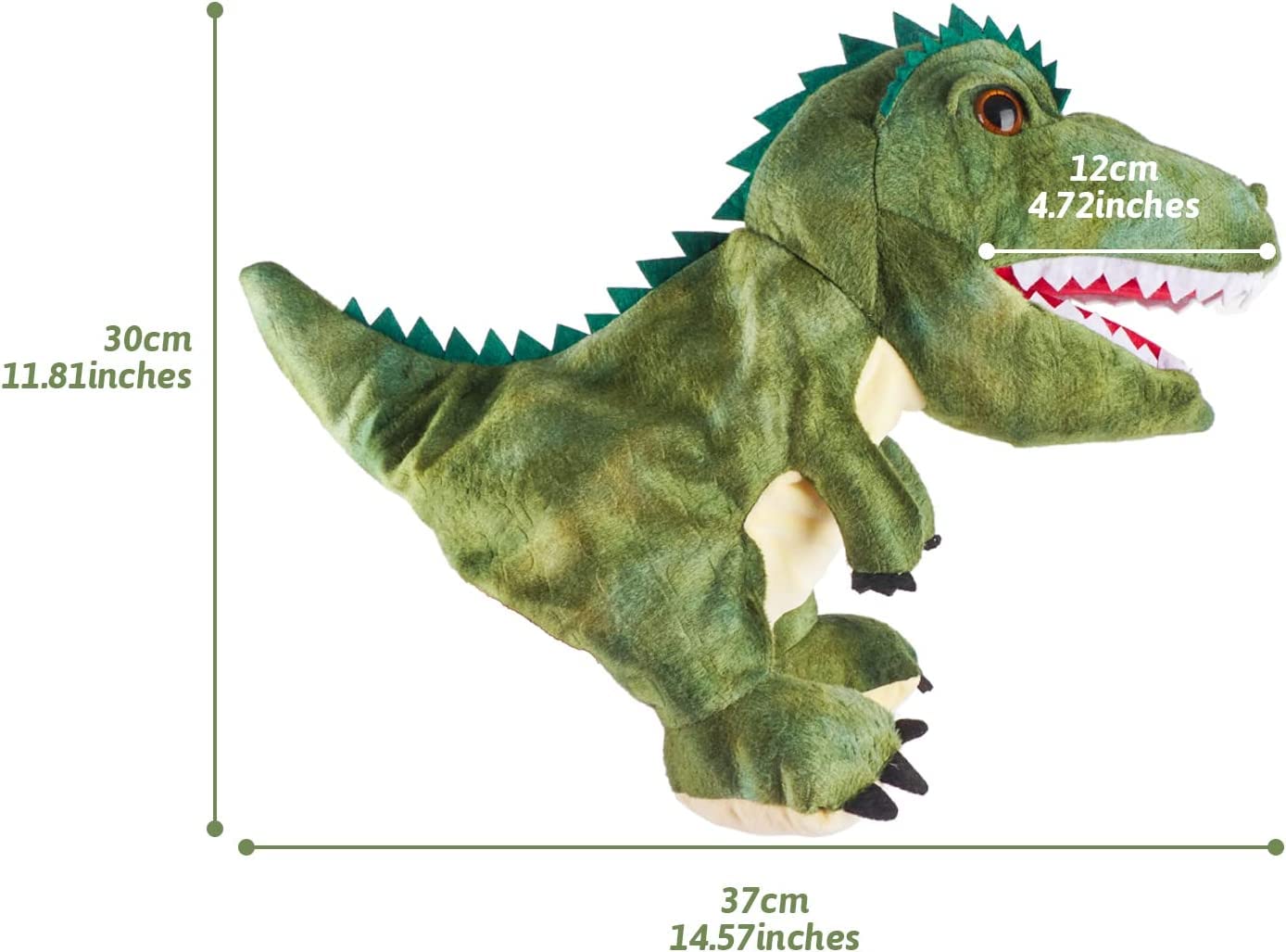 Omoojee Plush Dinosaur Hand Puppets, Soft Dinosaur Toy Stuffed Puppets Gifts For Kids (2 Pcs)