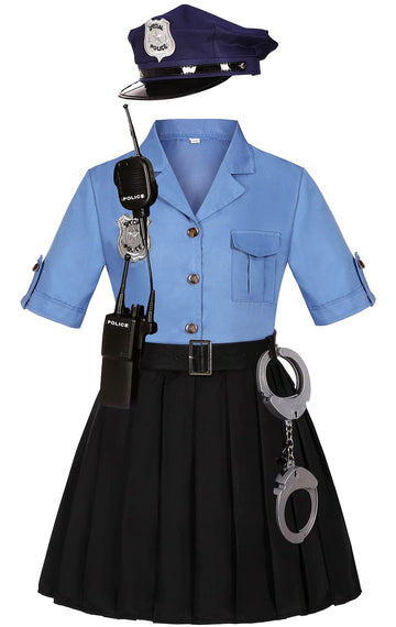 Kakalver Police Officer Costume For Kids Police Dress Up For Halloween Party Girls Police Gift Role Play