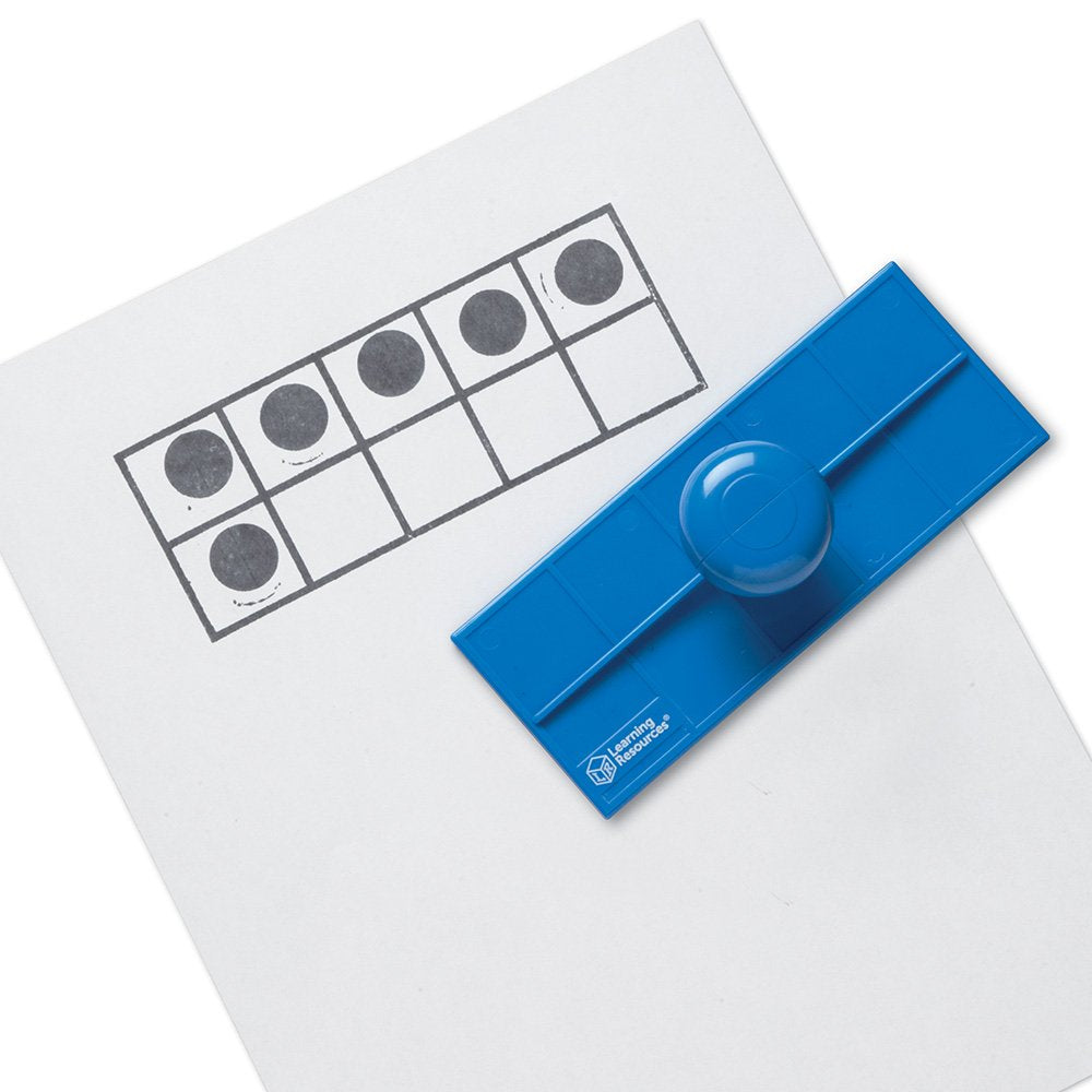 Learning Resources Ten Frame Stamp, Classroom Math Visuals Stamp, 2 Pieces, 2   H x 6   W