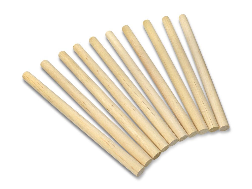 Multicraft Imports Krafty Kids 491941 CW534 Craftwood Natural Dowel, 0.38in by 6in, 10-Piece