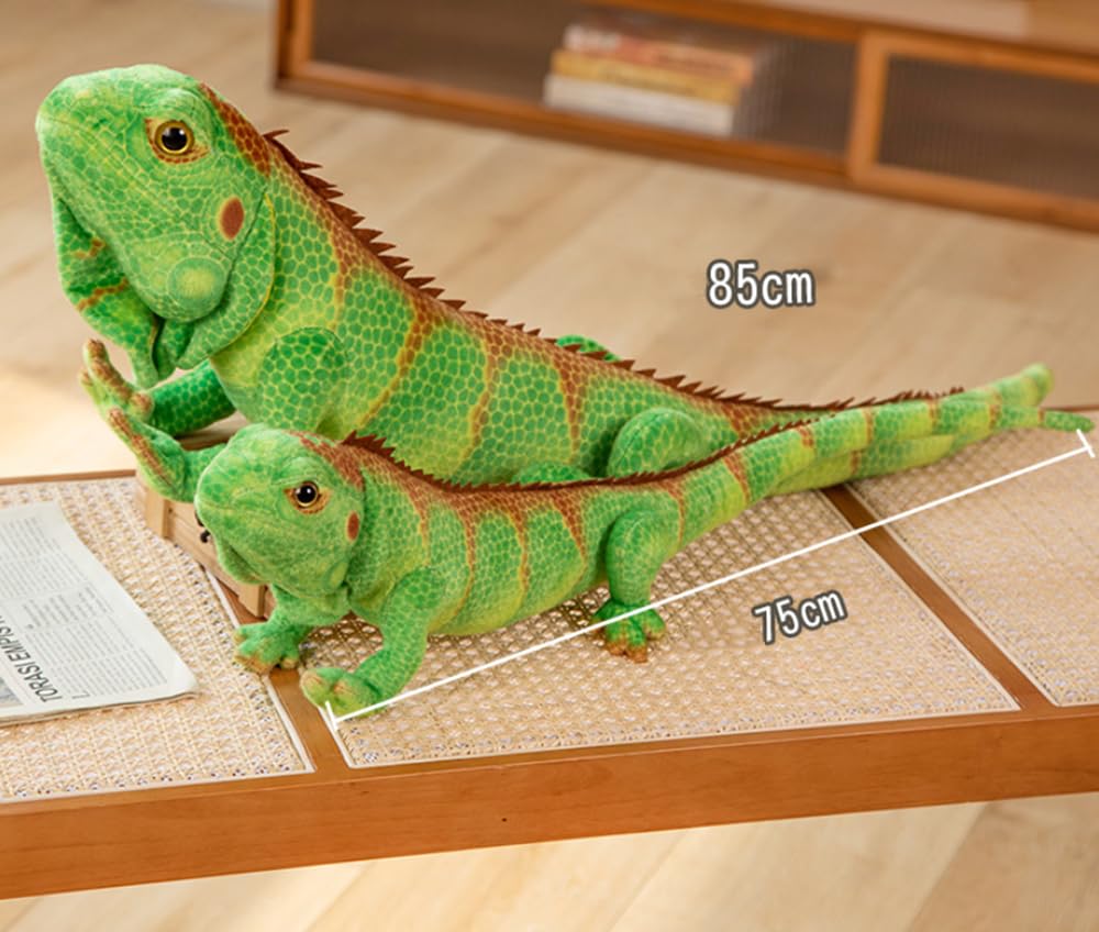 Xshelley Realistic Green Lizard Stuffed Animal Toy, 37.4 inches, Plush Fabric, Chameleon Design, Perfect Wildlife Gift for Kids