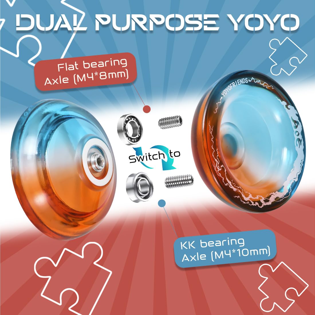 Aoe Responsive Yoyo For Kids Beginners, Deep Finger Holes For Easier Finger Spin Tricks, Yoyo Professional With Extra Unresponsi