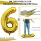 GOER Jumbo Gold Number 60 Balloon - 42 Inch Foil Helium Balloon for 60th Birthday & Anniversary Decorations