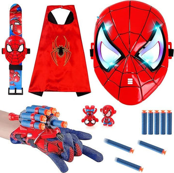 Web Shooters Game for Kids - Kids Capes and LED Mask Set - Hero Glowing Mask - Reproducing Movie Scenes, Cosplay Costume for Boy