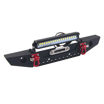 Sharegoo Metal Front Bumper With Lights Bar Tow Trailer Compatible With Traxxas Trx-4 Axial Scx10 90046 90047 Scx10 Ii 1/10 Rc C