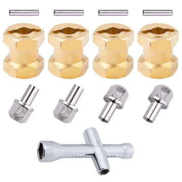 Hobbypark Rc Brass Spacers 12Mm Wheel Hex Hubs Extenders For 1/10 Rc Crawler Axial Scx10 Wheels Extension Hex Drive Adapter (20M