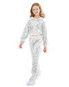 Lolanta Children Sequin Jacket Party Outfits School Stage Performance Dancewear Girls Shining Wear (Silver, 7-8 Years)
