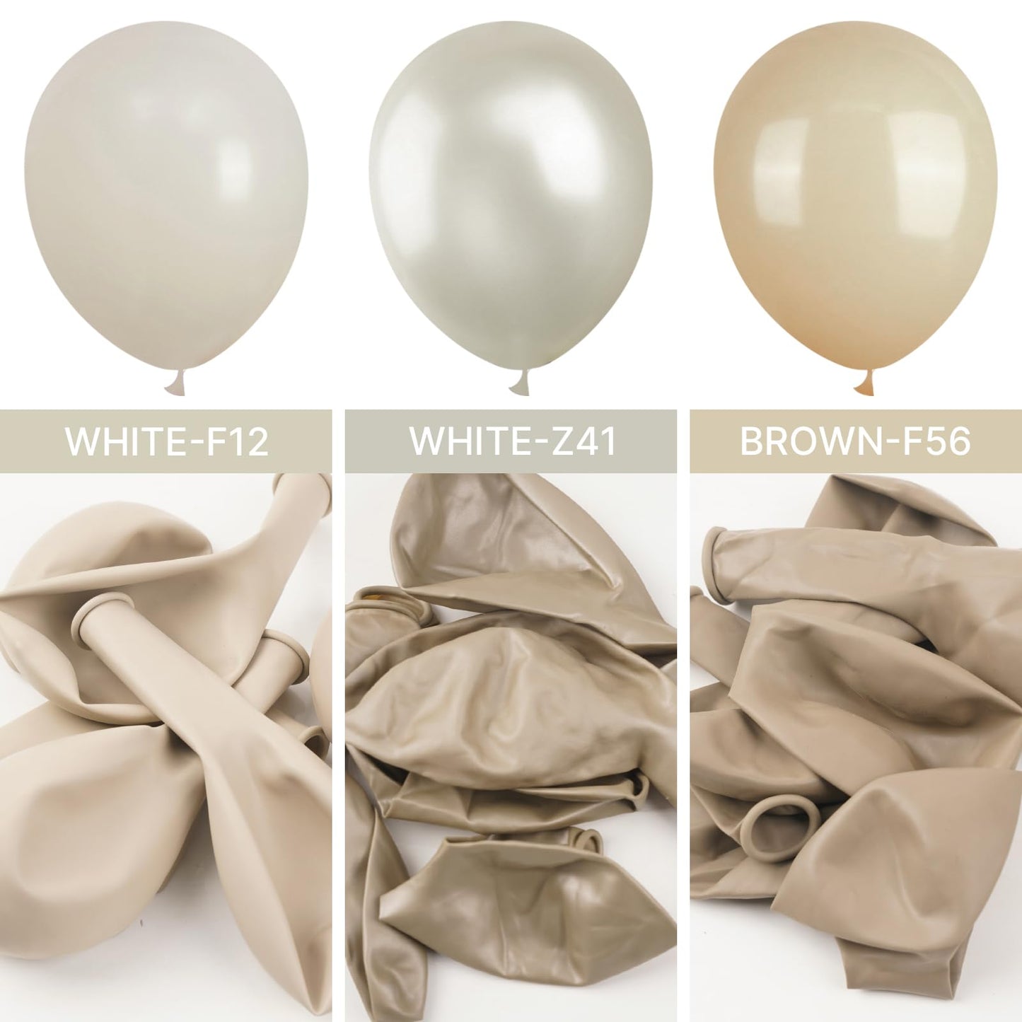 Partywoo White Sand Balloons, 142 Pcs Pearl White Sand Balloons Different Sizes Pack Of 18 Inch 12 Inch 10 Inch 5 Inch Boho White Balloons For Balloon Garland Or Arch As Party Decorations, White-Z41