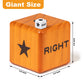 Crobyi Giant Right Center Left Dice Game With 24 Large Chips & Carry Bag. 3.5'' Giant Wooden Outdoor & Lawn Dice Game For Family