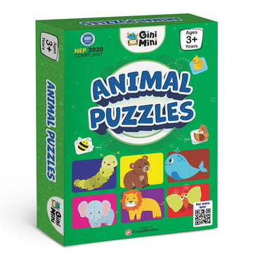 Ginimini Animals Jigsaw Puzzle For Kids 2 3 4 5 Years | Educational 2 Piece Puzzle For Memory & Motor Skills | Return & Birthday