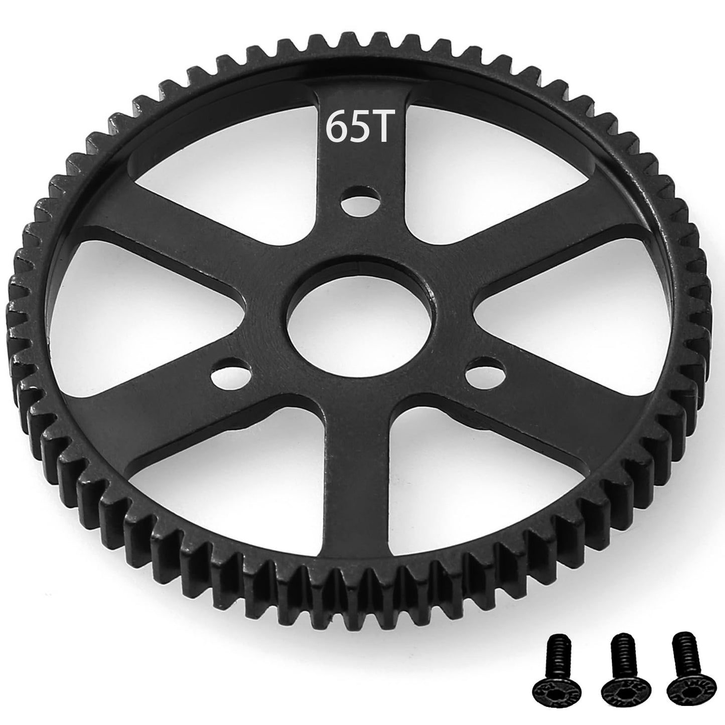 32P Spur Gear, 65T 0.8 Metric Pitch, Compatible With 32P, Hardened Steel 65 Tooth 0.8M Spur Main Gear For 1/10 Traxxas Ford Rust