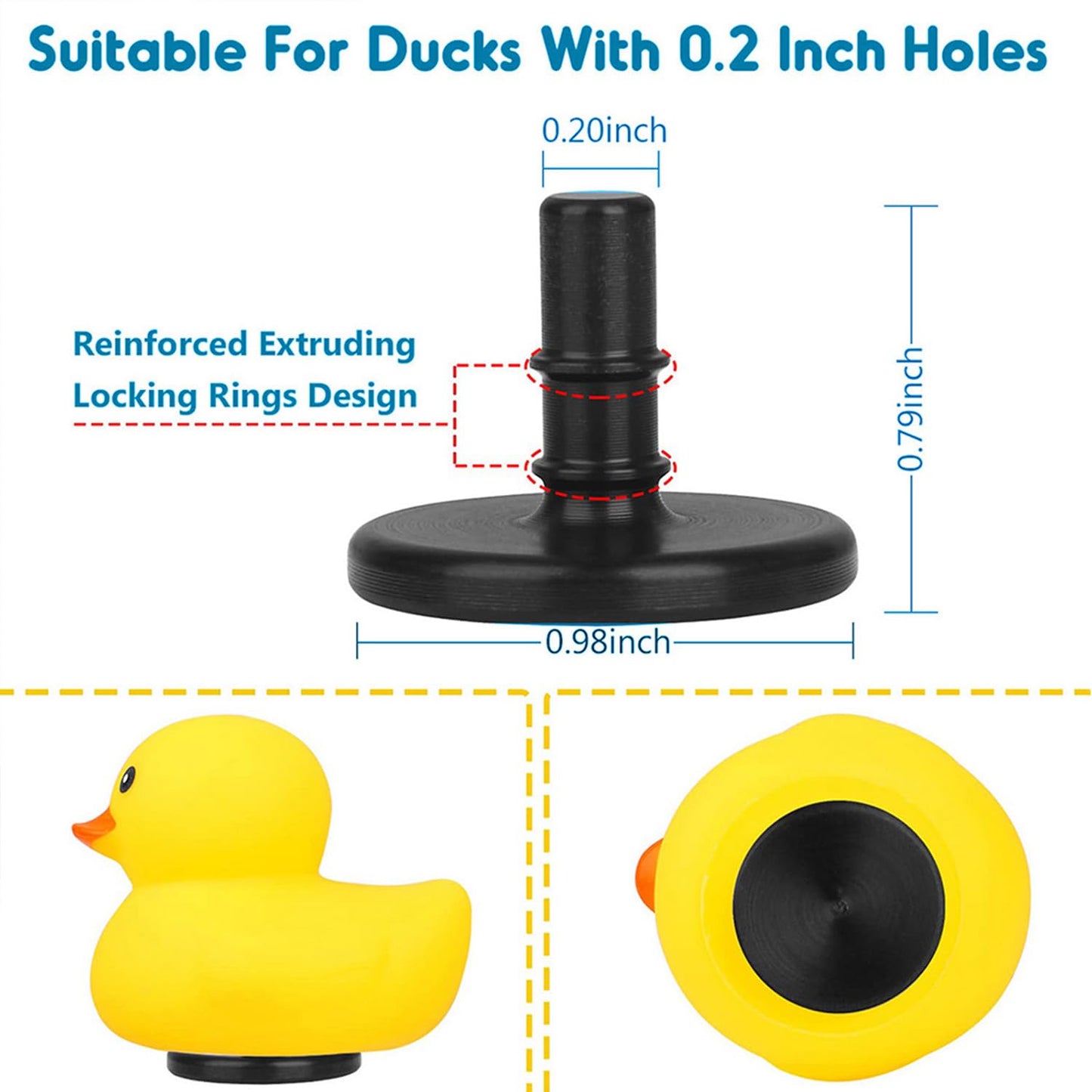 10Pcs Duck Plug - Rubber Duck Mount,Flock Locker Rubber Duck Holder For Jeep Dash And Fixed Display,Gift For Jeep Loverincludes