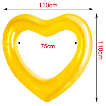 mature-themed Heart Float mature-themed Heart Pool Floats  Water Fun Beach Party Toys for Aults Birthday Scene Layout Props. (47 in Transparent Yellow)