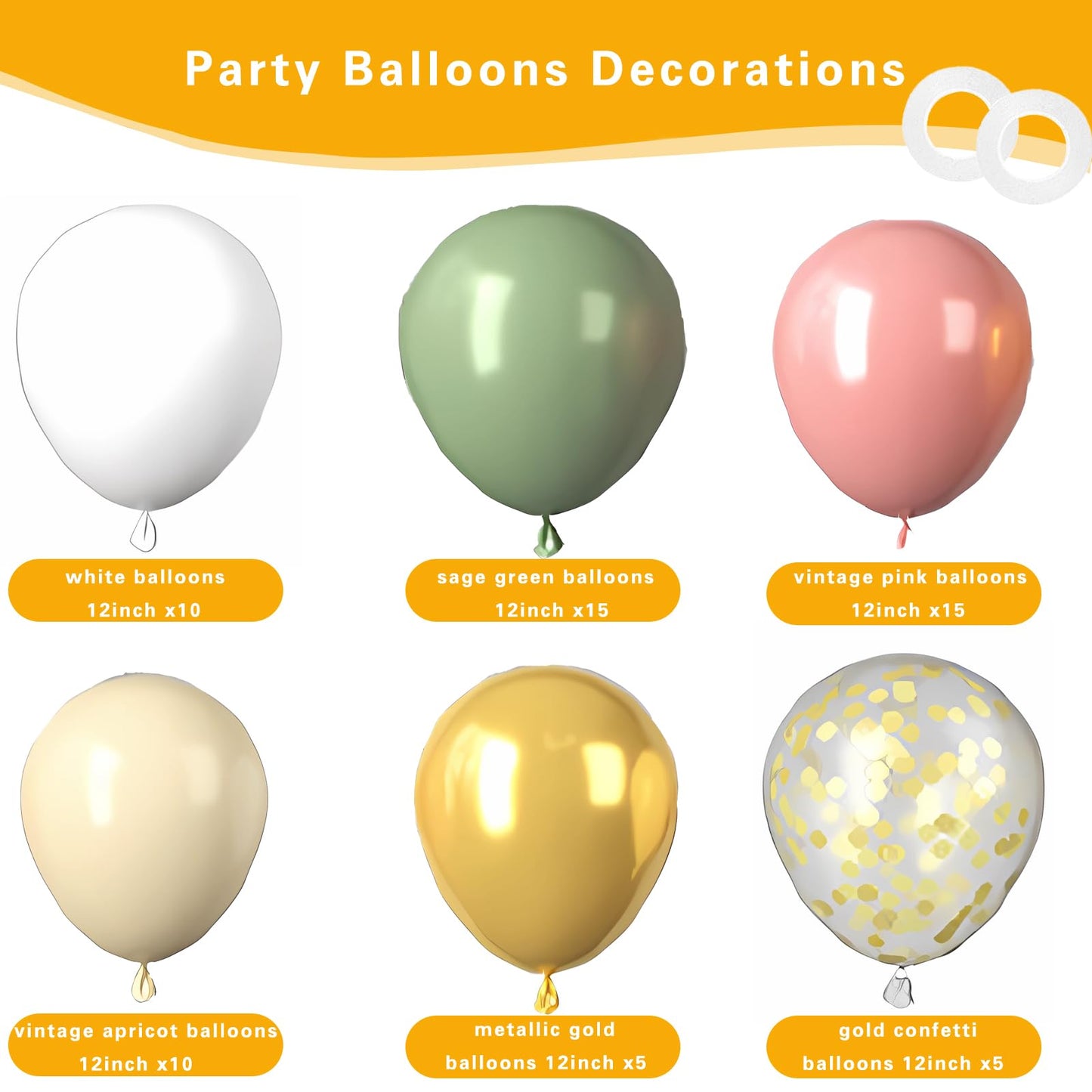 Green And Pink Balloons, 60Pcs Retro Green Pink Balloons Metallic Gold Balloons, 12Inch Sage Green Pink White Gold Confetti Ball