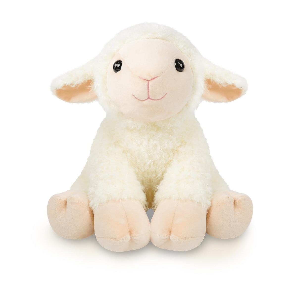 Hideekoog Lamb Stuffed Animal Toys, 12 Inch Soft and Cuddly Lamb Plush Animals Toy, Cute and Realistic Sheep Stuffed Baptism Gif