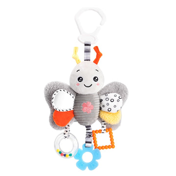 Jambo Mom Parrot Stroller & Car Seat Toy With Teether, Clip-On Hanging Rattle, Soft Plush Sensory Developmental Baby Toy | Ideal