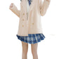 Girl'S School Uniform Plaid Pleated Costumes Skirts (M, Blue White Black)