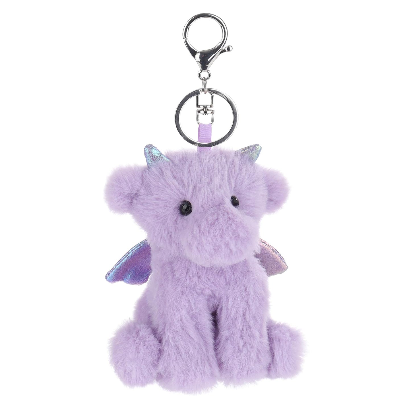 Apricot Lamb Plush Purple Dragon Dinosaur Keychain - Soft Stuffed Animal for Bags, 4.3 Inches