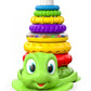Move2Play, Stacking Toy | Includes 7 Unique Rings | Montessori Development | Baby Gift For 1 Year Old Boys & Girls | Ages 0-6+, 9, 10, 12, 18+ Months | Turtle Stacker