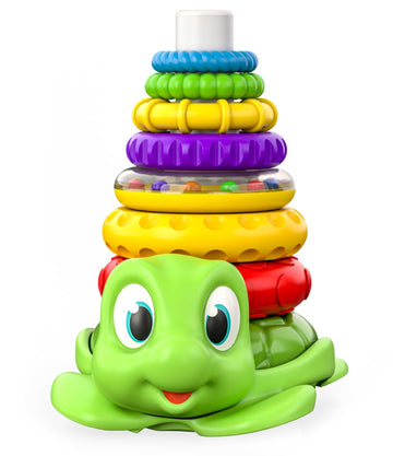 Move2Play, Stacking Toy | Includes 7 Unique Rings | Montessori Development | Baby Gift For 1 Year Old Boys & Girls | Ages 0-6+, 9, 10, 12, 18+ Months | Turtle Stacker