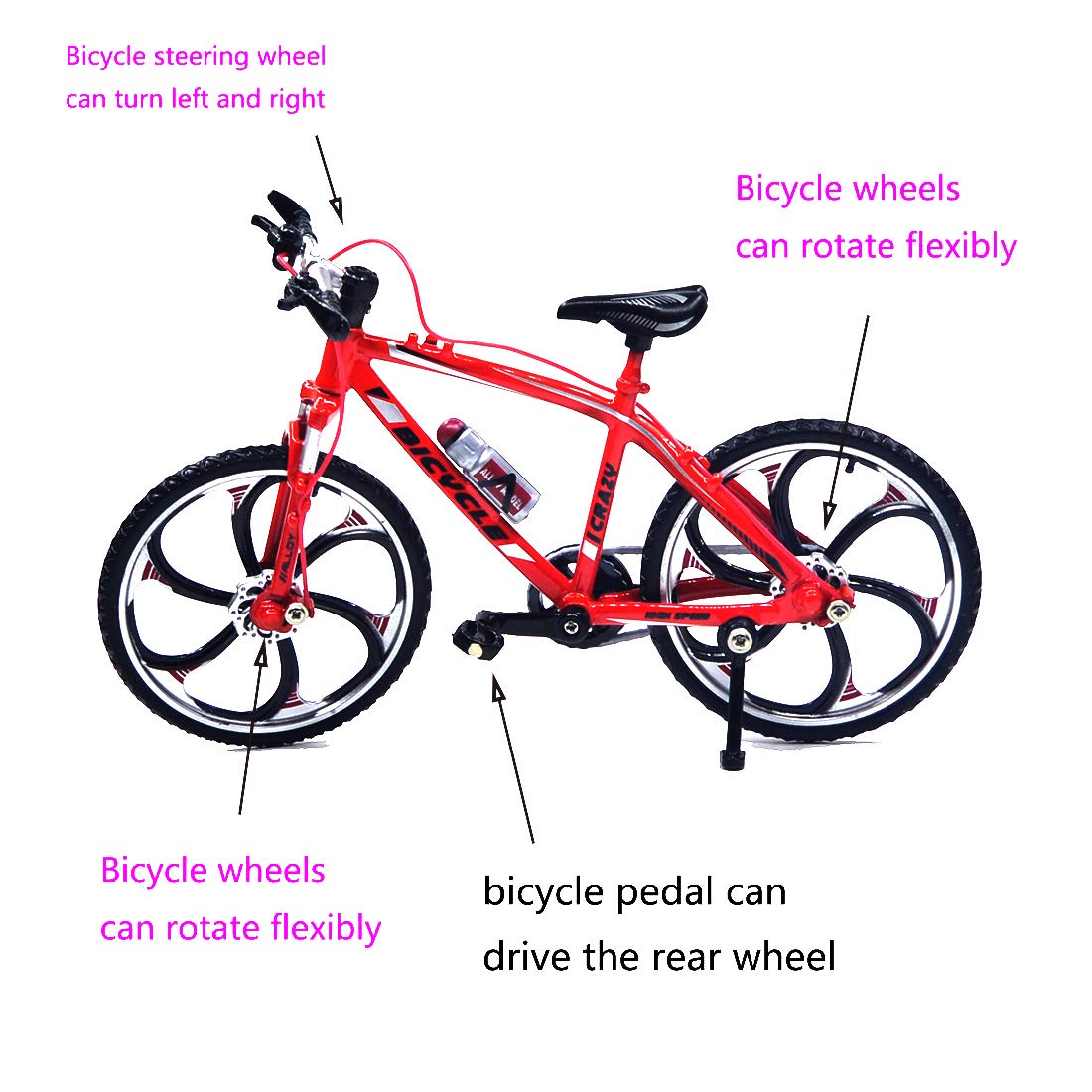 Ailejia Finger Racing Bicycle Mountain Bike Cake Topper Mini Dirt Bike Bicycle Model Cool Boy Toy (Racing Bike Red)