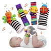 Little Treasures and Play Soft Wrist Rattle & Foot Finder Socks Set - Cotton Plush Infant Toys for Newborns 0-12 Months  Baby Shower Gifts for Boys & Girls  Hand & Feet Rattles for 3 Month Plus