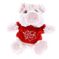 Dollibu I Love You Valentine Plush Sitting Pig - Cute Stuffed Animal With Red Shirt And Name Personalization Gift For Valentines Day, Birthday, Anniversary, Romantic Date - 7 Inches