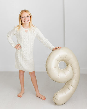 Cream Number 8 Balloon 40 Inch, 8 Balloon Number, 8Th Birthday Decorations, Cream Party Supplies For Boys Girls