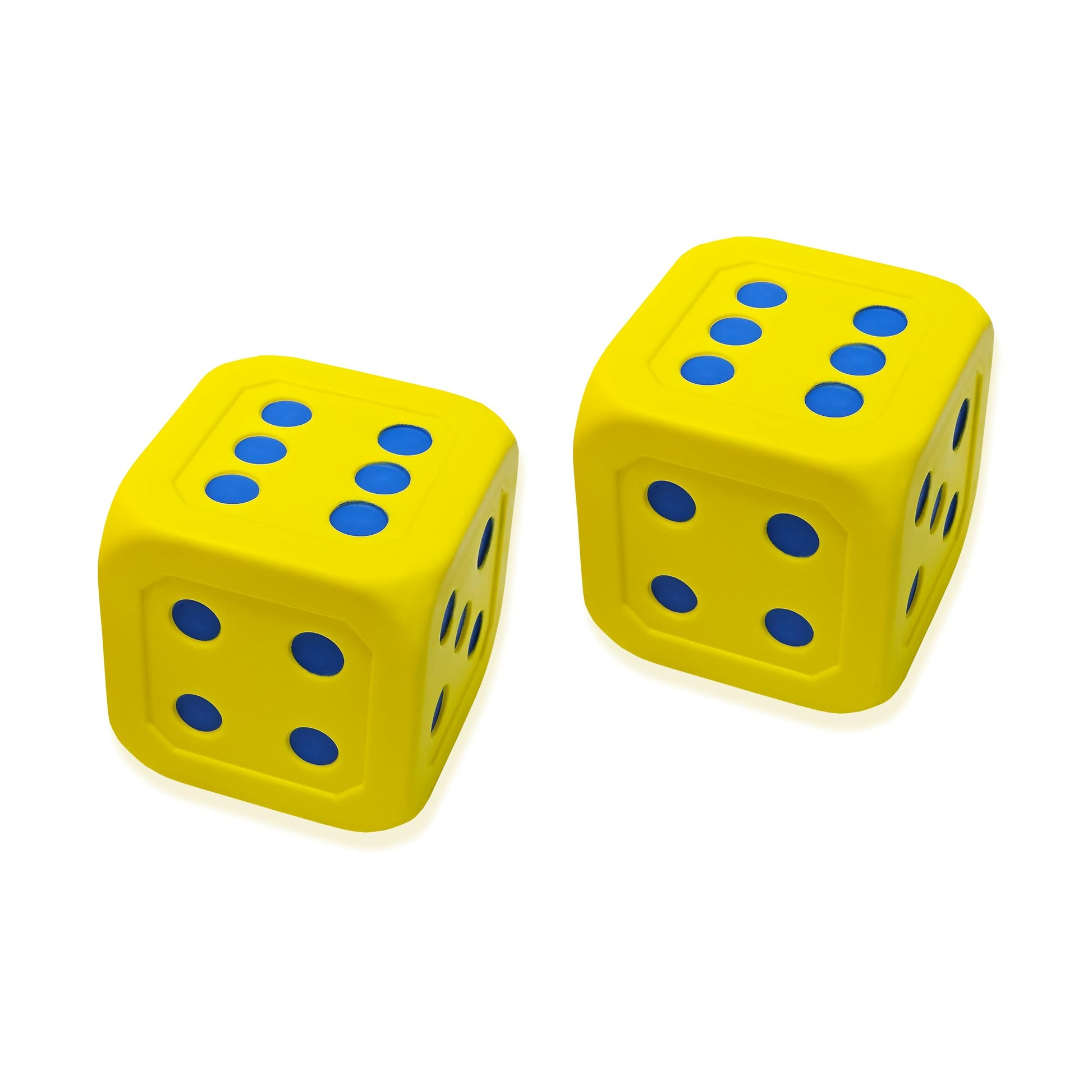 Macro Giant 6 Inch PU Foam Jumbo Big Playing Dice, Set of 2, Yellow, Math Teaching, Teaching Aids, Board Games, Kid Toy